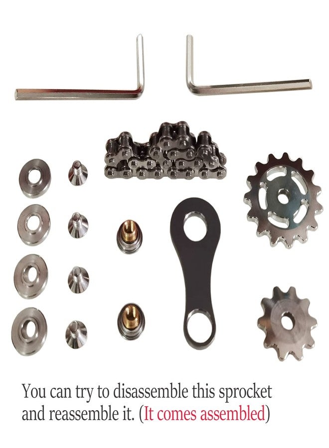 Bitopbi Stainless Steel Sprocket Fidgets Chain Fidget Cube Gears Linkage Bike Chain Novelty Fidget Block Kinetic Desk Toy Metal EDC Focus Meditation Break Bad Habits ADHD (Colorful+Black) - Image 5
